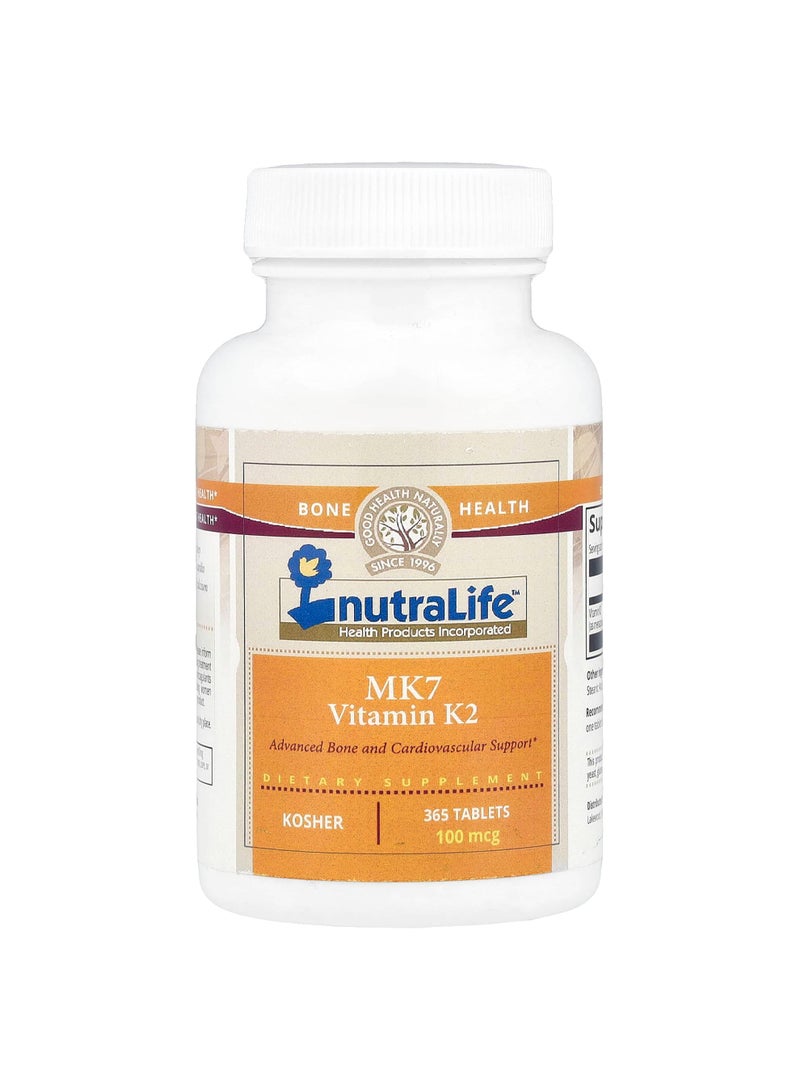 MK7 Vitamin K2, 100 mcg, 365 Tablets